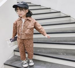 New children039s spring Autumn Boys jackets Fashion Girls jacket Baby Paneled trench coat Clothes Children Clothing sweater Sui8027512