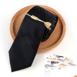 Tie Clips Solid Mens Neck Clip 35 Colours Necktie For Businessmen Father Christmas Gift Drop Delivery Jewellery Cufflinks Clasps Dhbd9