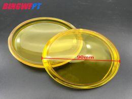 2xRound Diameter 90mm Fog Lights Lamps yellow Antifog Glass Tempered Glass For Ford Escort EcoSport Focus Fiesta CMax Falcon5392186