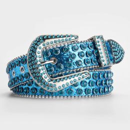 3.7CM Wide European and American Fashion Personality Candy Color Sequined Rhinestone Inlaid Women's Belt