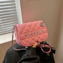 Shop Handbag Promotion Spring New Lingge Chain Single Shoulder Womens Bag 2024 Unique Design Fashion Small Letter Korean Cross Body