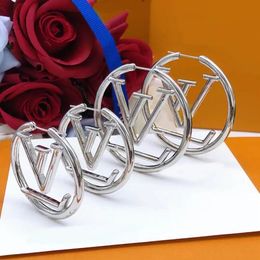 Luxury Stud earrings 18K large silver Hoop Earrings Designer Earrings for Women Glamorous Girl Stud Designer Jewellery Earrings