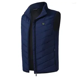 Men's Vests 2024 Men Vest Heated Jacket Coat Padded Warm Hooded Thick Tops Windproof Plus Size 8XL