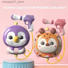 Sand Play Water Fun Childrens Backpack Water Gun Toy Anime Figures Animal Water Beach Bathing Drifting Toy Outdoor Games Swimming Kid Birthday Gift L240312