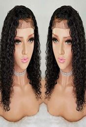 360 Lace Frontal Wigs water wave Curly HD Thin film swiss Human Hair Wig for Black Women with Baby Hairs 150 Density Natural Colo9764106