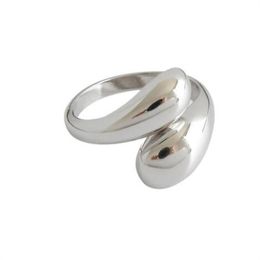 Silver Color Korean Trendy Smooth Rings for Women Couple Vintage Gold Silver Geometric Handmade Wedding Jewelry