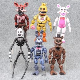 Freddy의 14.5-17cm 6pcs/lot PVC 5 Nights 액션 피겨 FNAF Bonnie Foxy Freddy Fazbear Bear Bear Toys에서 5 박