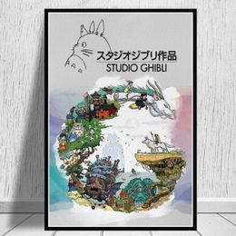 Paintings Japanese Anime Miyazaki Hayao Cartoon Poster And Prints Spirited Away Canvas Painting Decor Wall Art Picture For Living 286V