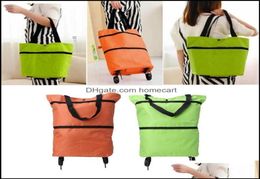 Shop Bags Lage Aessoriesshop Bags Thinkthendo Folding Fold Able Cart Grocery Handbag Tote Rolling Wheels Drop Delivery 2021 Muvu6195529