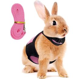 Dog Collars & Leashes Harness Lead Soft For Rabbits Mesh Hamster Vest With Elastic L174f