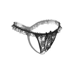 Lace Bikini Sexy Women's B G-Strings Transparent Thongs Underwear Female Erotic Lingerie Pearls Thong G String Briefs Panties For Sex ikini riefs