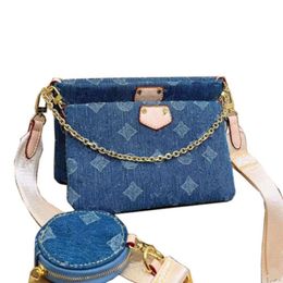 Women denim bag Luxurys designer bag Coussin Handbags Denim fabric Chain Shoulder Bags Fashion cross body Lady Shopping Purse