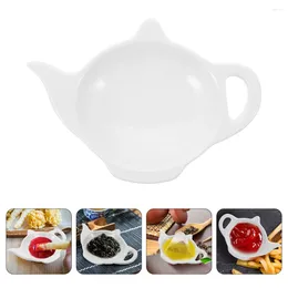 Tea Trays 4 Pcs Ceramic Bag Saucer Box Organiser Small Dipping Dishes Ceramics Holders Teabag