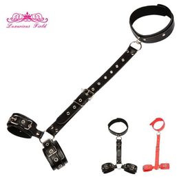 Adult Toys BDSM Bondage Restraints Collar Fetish Sex Products Gags Adult Games Erotic Sex Toys for Woman Couples Slave Neck HandcuffsL2403