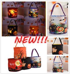 Halloween Baskets Glowing Pumpkin Bags Party Favour Children039s Candy Bags Ghost Festival Bags Decorative Props 2023 Whole1671564