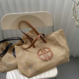 Huge and Voluminous Main Style Contrast Color Holiday Beach Bag Small Group Woven Underarm Shoulder Bag Ld1038 240312