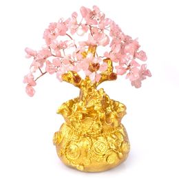 Decorative Objects & Figurines Bring Birthday Shui Money Gift Mini Bonsai Luck Tree Style Feng Home Crystal Wealth313a