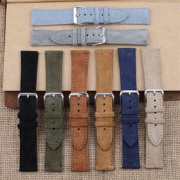 Soft Suede Leather Watch Band 18mm 19mm 20mm 22mm 24mm Blue Brown Watch Straps Stainless Steel Buckle Watch Accessories 2207053047
