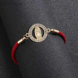 Bangle Affordable Wholesale Lucky Cute Virgin Mary Bracelet Red String Adjustable Charm Bracelet for Women Men Jewelry Gifts ldd240312