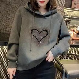 Red Cropped Hoodies Graphic Hooded Sweatshirts for Women Female Clothes Grey with Orint on Tops Y 2k Vintage Winter Cold Emo E M 240301