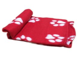60x70cm pet dog cat bed blankets Cute Floral Pet Sleep Warm Paw Print Dog Cat Puppy Fleece Soft Blanket Beds Mat6795904
