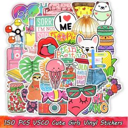 150 PCS VSCO Waterproof Cute Girls Vinyl Stickers Bomb Water Bottle Laptop Phone Case Skateboard Motorcycle Guitar Party Favors2567