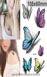 Waterproof Temporary Tattoos sticker tattoo stickers fake sleeve tatoo 3D rose flowers Butterfly fashion Decals Body Art Decal Fly6677880