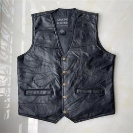 Men's Vests Punk Style Men Motorcycle Vest Sleeveless Leather Jacket Riding Biker V-neck Waistcoat Clothing Spring Autumn Streetwear