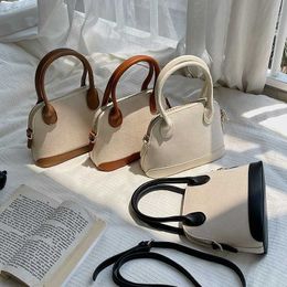 HBP Non-Brand 2024 New Japanese Fashion Women Hand Bag Design Handbag PU Splicing Single Shoulder Crossbody Leisure Canvas Shell