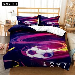 Soccer Cover Digital Print Polyester Bedding Sets Child Kids Covers Boys Bed Linen Set For Teens King Size 240226