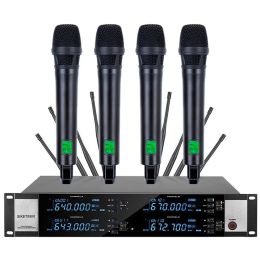 Microphones Professional Wireless Microphone System Full Metal Housing Mobile Phone Microphone True Diversity Suitable for Stage Microphone