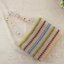 Evening Bags Acrylic Coloured Crystal Beaded For Women Ins Fashion Handwoven Beads Summer Women's Shoulder Bag 2024 Customization