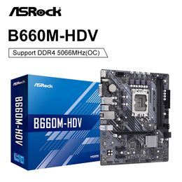 ASrock New B660M-HDV Motherboard B660M LGA 1700 DDR4 64GB Support i3 i5 i7 CPU 12th-Gen 13th-Gen Processor Desktop placa mae