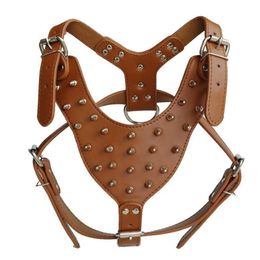 Large Dog Rivets Spiked Studded Harness for Pitbull Large Breed Dogs Pet Products330w