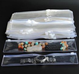 Thick Long Clear White Plastic PVC Jewellery Packaging Bags Necklace Bracelet Dustproof Oxidation Watch Gift Storage Pouches