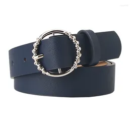 Belts ZLY 2024 Fashion Belt Women PU Leather Material Round Metal Pin Buckle Casual Jeans Dress Style Luxury Trending Vintage