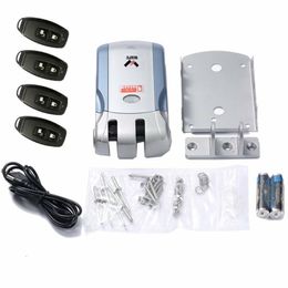 WAFU Wireless Remote Control Electronic Lock Invisible Keyless Entry Door Lock with 4 Remote Controllers Electric Lock 433mhz 2010288f