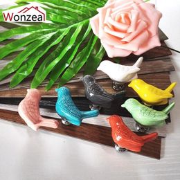 Handles & Pulls 1PCS Cute Birds Ceramic Knobs 3D Cartoon Dresser Drawer Kids Cabinet Cupboard Furniture Hardware264v