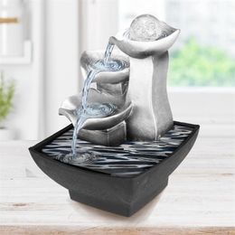 Rockery Relaxation Indoor Fountain Waterfall Feng Shui Desktop Water Sound Table Ornaments Crafts Home Decoration Accessories Y200251l