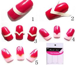 Nail Art Kits 1 Sheet DIY Styling Beauty Tools Nails Guides Tips Sticker 3 Style French Manicure Decals Form Fringe2479064