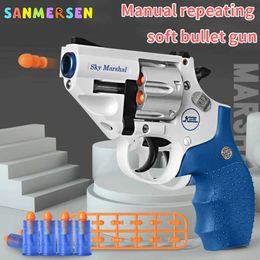 Gun Toys Air Gun Soft Bullet Toy Gun Nylon Metal Launcher Foam Gun Darts For Adult Soft Bullet Gun Repeater Running Fire Outdoor Gift 240307