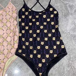 Cute Cartoon Print Swimsuit Womens Bikini One Piece Swimwear Stretch Ladies Swimsuits Beach SC14