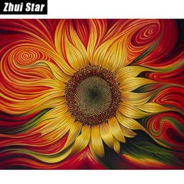 5D DIY Diamond Painting Flaming Sunflower Embroidery Full Square Diamond Cross Stitch Rhinestone Mosaic Painting Home Decor Gift261e