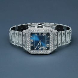 High quality watch crafted with an iced out setting on stainls steel band Suitable for men also featur lab grown diamond