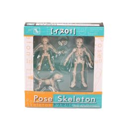 3-8 cm three Cute Fashion Design Mr. Bones Pose Skeleton Model with Dog Table Desk Book Mini Figure kids Toys Collectible Gift in Box