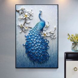 5D New Peacock Diamond Painting Full of Round Diamond Mosaic Diamond Cross Stitch Embroidery Kits Living room Entrance Decor279L