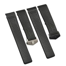 Watch Bands 22mm 24mm Black Ventilation Band For TAG CARRERA Silicone Rubber Waterproof Strap Bracelet Belt279a