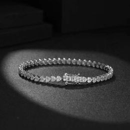 3.33Ct Heart Shape Natural Pure Customized Weddingjewelry Gold Full Diamond Tennis Bracelet