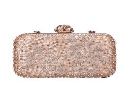 Fashion crystal flower evening bag shoulder bag handbags Bling party purse Top diamond Boutique women wedding Day clutch bag3201016