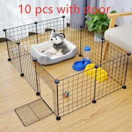 Foldable Pet Playpen Crate Iron Fence Puppy Kennel House Exercise Training Puppy Kitten Space Dog Gate Supplies for Rabbit276R
